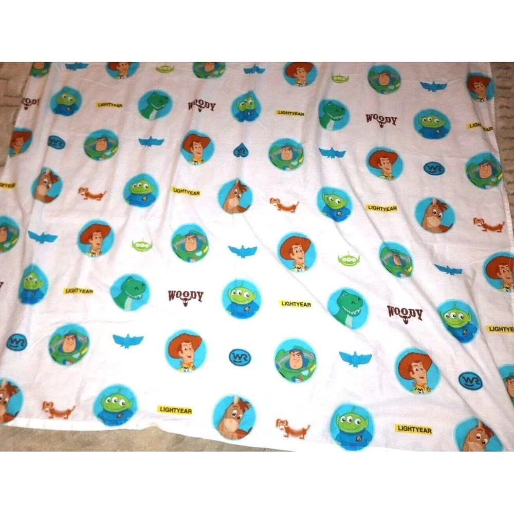 TOY STORY DIsney Pixar Twin Flat Sheet Buzz Woody Alien Slinky Dog 66